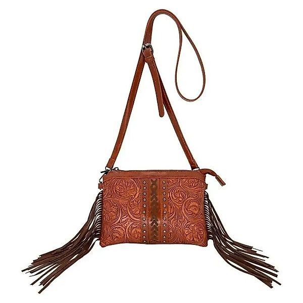 Westernlifestyle Schultertasche Seitliche Fransen Florale Prägung günstig online kaufen