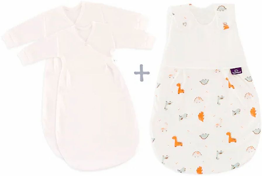 Träumeland Babyschlafsack »3tlg. Set LIEBMICH, Design Dinolino«, (3 tlg.) günstig online kaufen