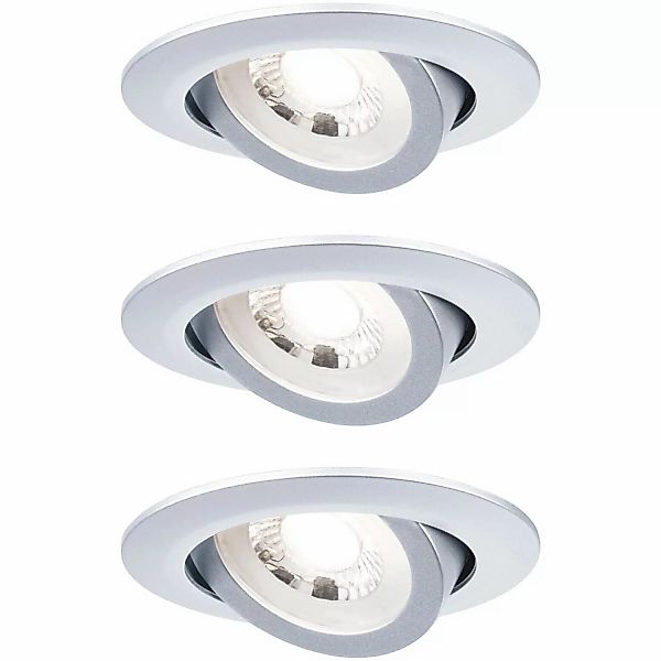 Paulmann LED-Einbaustrahler 3er Set Chrom matt schwenkbar günstig online kaufen