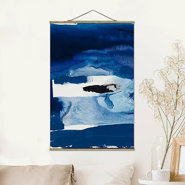 Stoffbild Kunstdruck mit Posterleisten - Hochformat Tag am Meer III günstig online kaufen