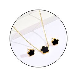 GOLDKLEIN Schmuckset Blumen Edelstahl Ohrringe Halskette günstig online kaufen