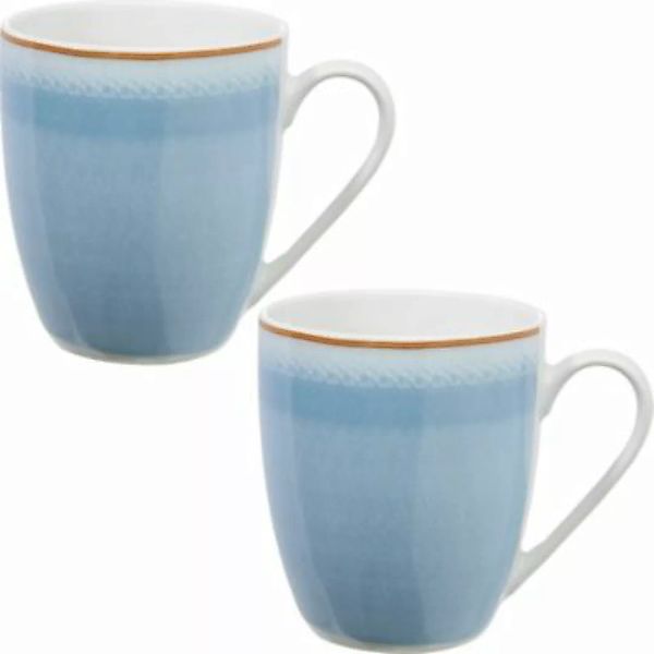 Erwin Müller Kaffeebecher  2er-Pack Porzellan Como blau günstig online kaufen