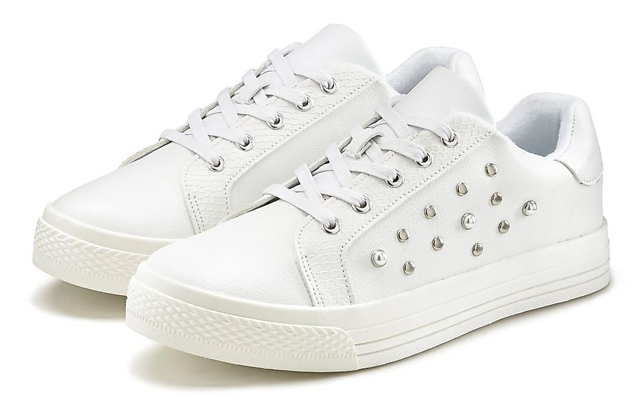 LASCANA Sneaker mit Perlen, Schnürhalbschuh, Freizeitschuh günstig online kaufen