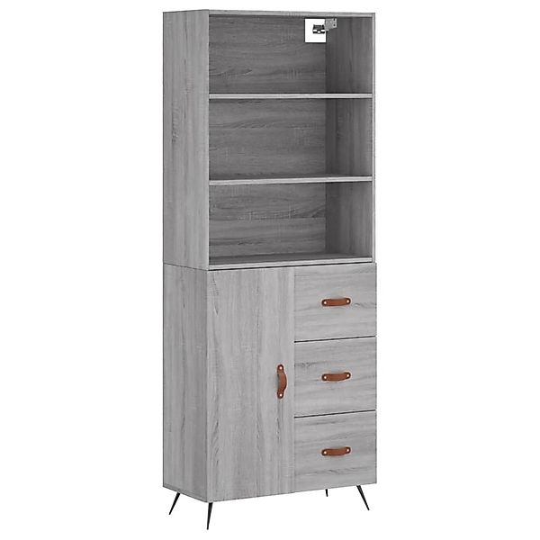 vidaXL Highboard Grau Sonoma 69,5x34x180 cm Holzwerkstoff 3189419 günstig online kaufen