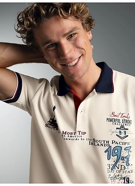 Trigema Poloshirt "TRIGEMA Polo Shirt mit Maritimem Print" 1 günstig online kaufen