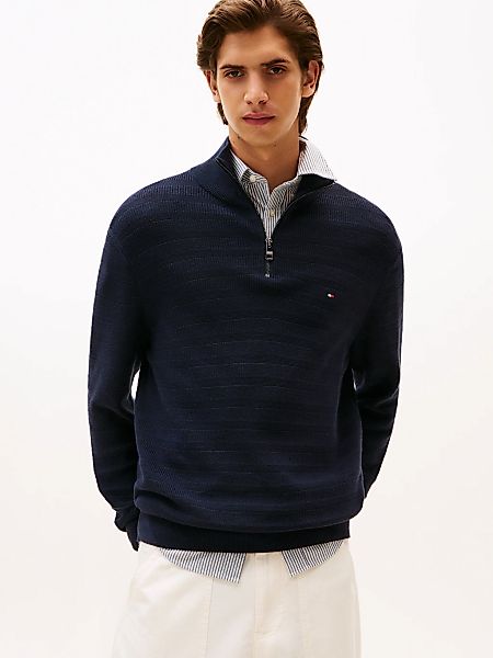 Tommy Hilfiger Troyer "STRIPE STRUCTURE ZIP MOCK", mit modischer Struktur günstig online kaufen