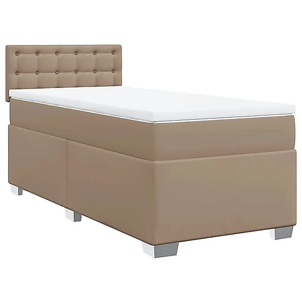 vidaXL Boxspringbett mit Matratze Cappuccino-Braun 90x200cm Kunstleder 3288 günstig online kaufen