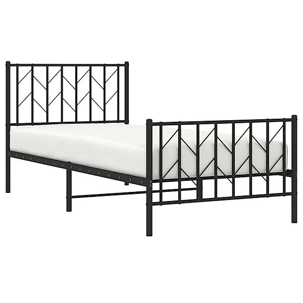vidaXL Bettgestell mit Kopfteil und Fußteil Metall Schwarz 90x190 cm 374447 günstig online kaufen