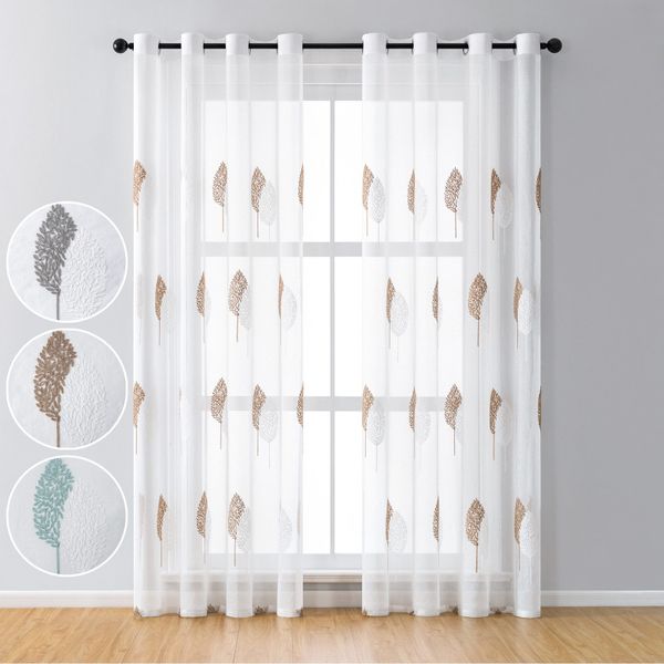 Sunicol Gardine Stickerei Transparent Vorhang mit günstig online kaufen