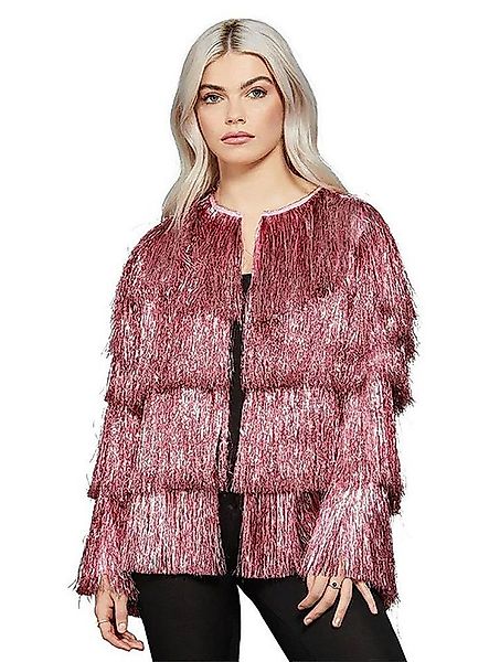 Smiffys Kostüm Lametta Festivaljacke pink, Knallbunte Jacke mit metallische günstig online kaufen