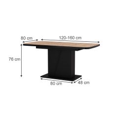 Vicco Esstisch Fenaro, Schwarz/Goldkraft Eiche, 120 günstig online kaufen