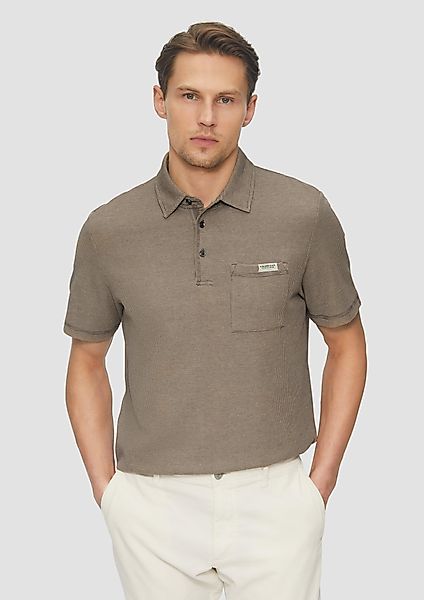 s.Oliver Kurzarmshirt Poloshirt aus zweifarbigem Waffelpiqué günstig online kaufen