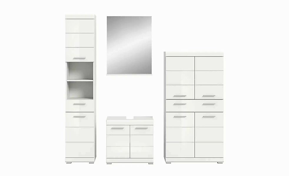 Badmöbel-Set SCHLOONSEE  4 teilig  bestehend aus: Hochschrank  Waschbeckenu günstig online kaufen