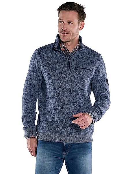 Engbers Sweatshirt Herren Sweatshirt mit Stehkragen, Mittelblau günstig online kaufen
