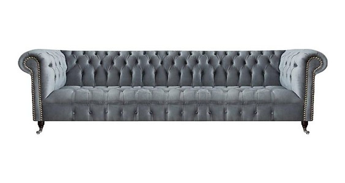 Xlmoebel Sofa Luxus Viersitzer Grau Chesterfield Sofa für das Wohnzimmer Ei günstig online kaufen