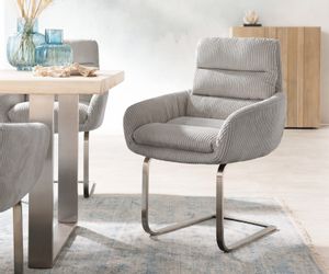 DELIFE Polsterstuhl Abelia-Flex, mit Armlehnen Freischwinger günstig online kaufen