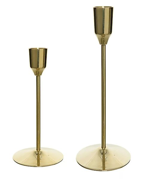 Kerzenständer 2 Set Gold für Stabkerzen Kerzenhalter 15,5 cm und 20,5 cm günstig online kaufen