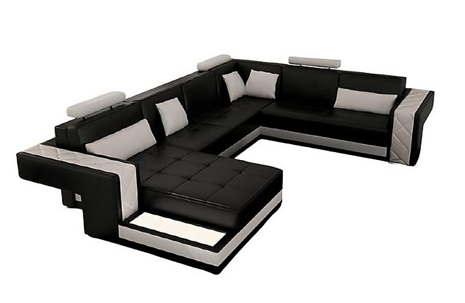 Xlmoebel Ecksofa Modernes Ledersofa mit Eckteil, Polsterung und USB + LED B günstig online kaufen