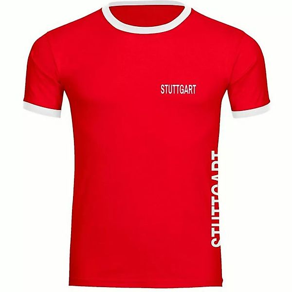 multifanshop T-Shirt Kontrast Stuttgart - Brust & Seite - Männer günstig online kaufen