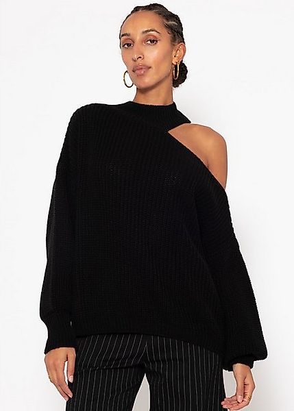 SASSYCLASSY Strickpullover Oversize Pullover Damen mit Schulter Cut-Out Rol günstig online kaufen