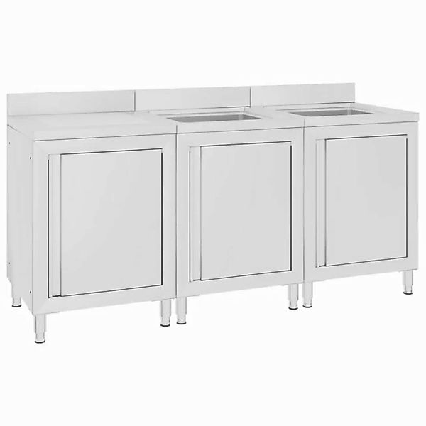 vidaXL Unterschrank Gastro-Spülenunterschrank 180x60x96 cm Edelstahl günstig online kaufen