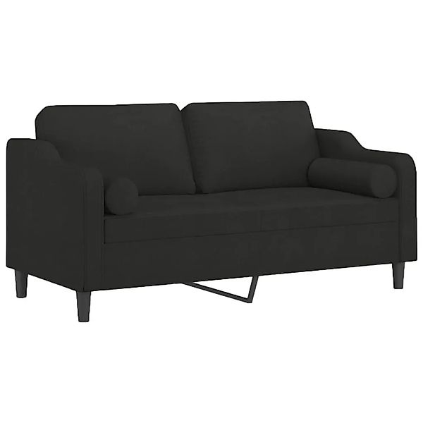 vidaXL 2-Sitzer-Sofa mit Zierkissen Schwarz 140 cm Stoff 3200849 günstig online kaufen