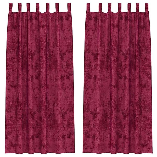 vidaXL Vorhänge 2 Stk Weinrot 225 x 140 cm Samt 4107715 günstig online kaufen