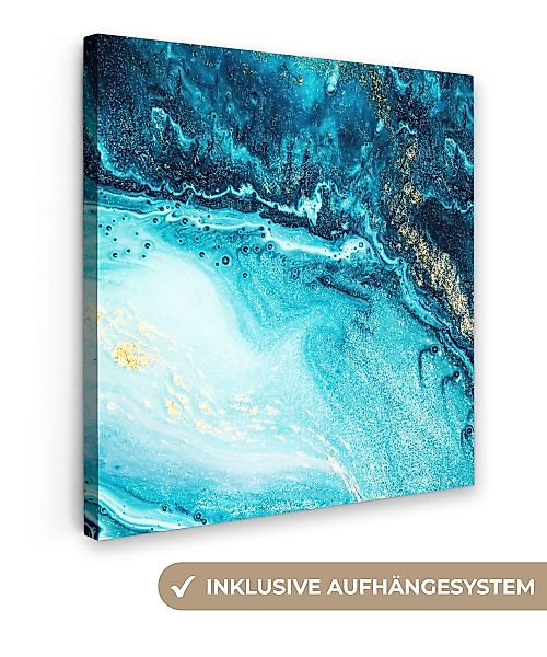 OneMillionCanvasses® Leinwandbild Marmoroptik - Blau - günstig online kaufen