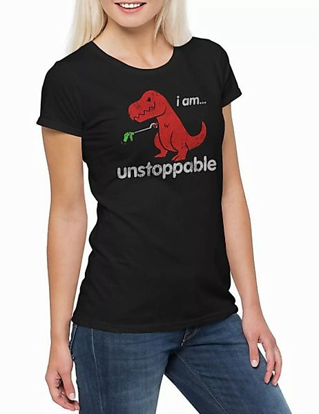 Urban Backwoods Print-Shirt I Am Unstoppable Damen T-Shirt Tyrannosaurus Re günstig online kaufen