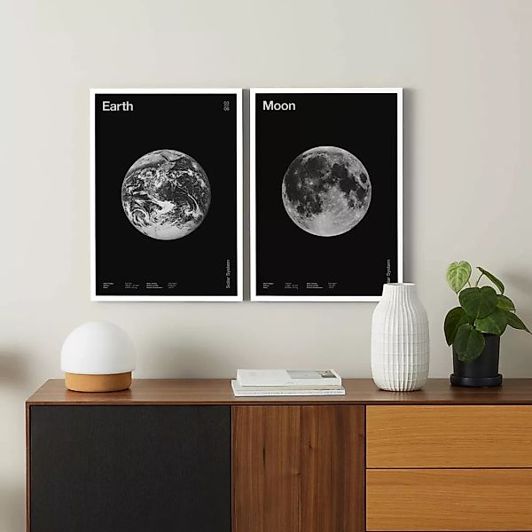 The Clubs 'Our Moon & Earth' 2 x gerahmte Kunstdrucke (A2) - MADE.com günstig online kaufen
