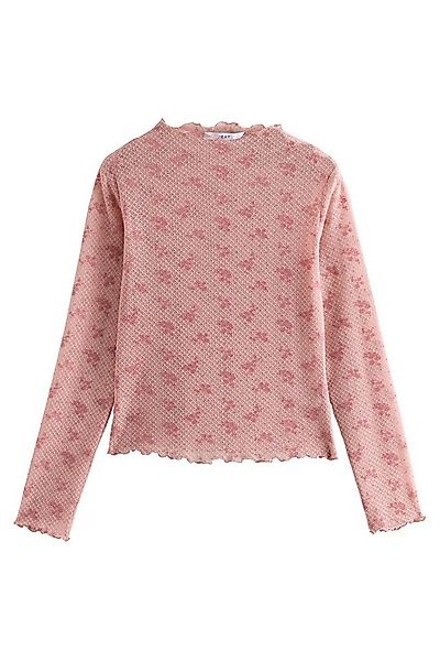 Next Langarmbluse Langarm-Shirt mit Spitzenstehkragen (1-tlg) günstig online kaufen