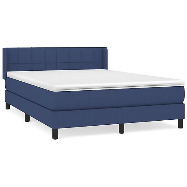 vidaXL Boxspringbett, Boxbett mit Matratze Blau 140x190 cm Stoff günstig online kaufen