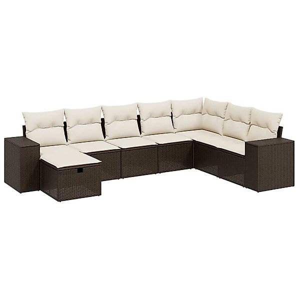 vidaXL 8-Tlg Garten-Sofagarnitur mit Kissen Braun Poly Rattan 3264519 günstig online kaufen