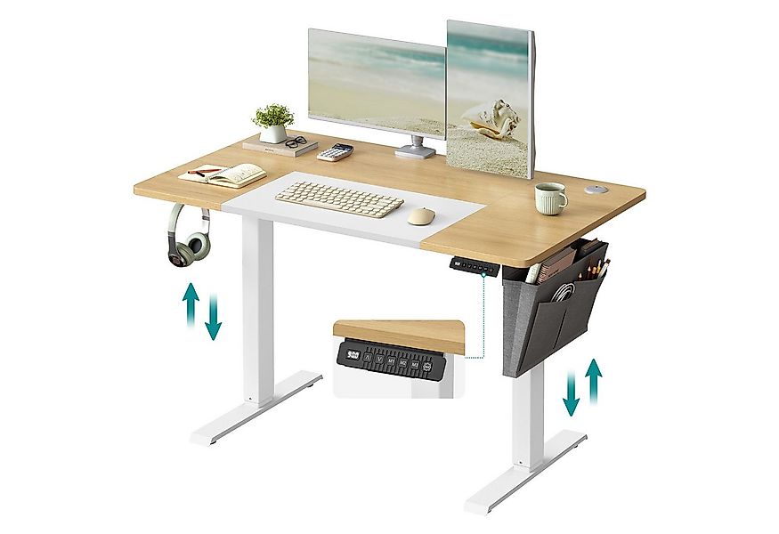 SONGMICS Schreibtisch Höhenverstellbarer elektrisch, USB-C-Anschluss (mit S günstig online kaufen