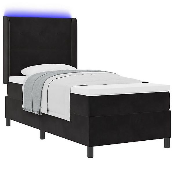 vidaXL Bett Boxspringbett mit Matratze & LED Schwarz 80x200 cm Velvet (1-tl günstig online kaufen