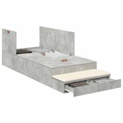 vidaXL Bett Bett mit Stauraum Beton günstig online kaufen