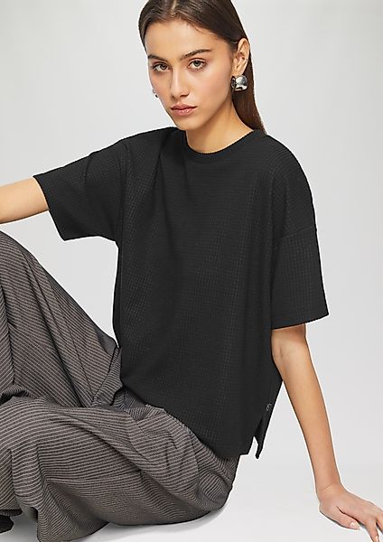QS Kurzarmshirt Seitenschlitz günstig online kaufen