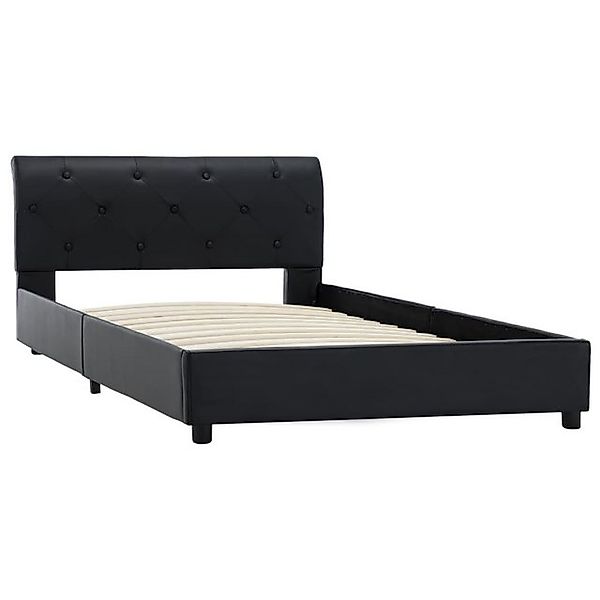 furnicato Bettgestell Schwarz Kunstleder 100 × 200 cm (1-tlg) günstig online kaufen