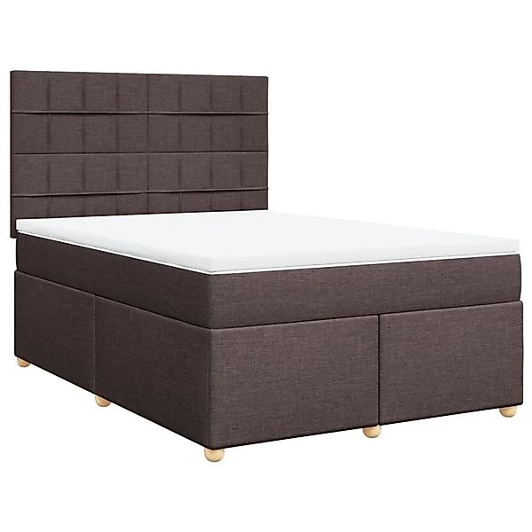 vidaXL Boxspringbett mit Matratze Dunkelbraun 140x200 cm Stoff 3291306 günstig online kaufen