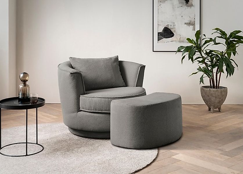 Leonique Drehsessel »MAISIE, Love Seat,Lese-Sessel,Sessel-Set, mit Hocker«, günstig online kaufen