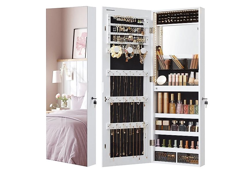 SONGMICS Schmuckschrank Spiegelschrank mit LED-Beleuchtung, Make-up-Spiegel günstig online kaufen