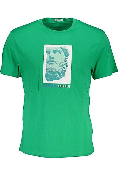 Bikkembergs T-Shirt Herren Kurzarm T-Shirt in Grün mit Rundhals und günstig online kaufen