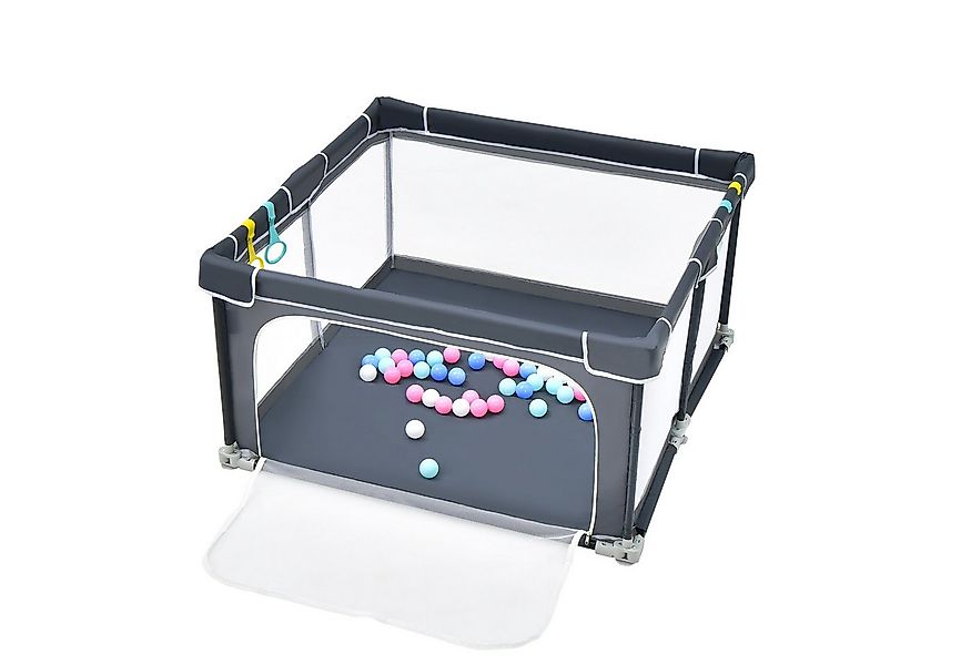 COSTWAY Laufgitter klappbar, Baby Laufstall mit 50 Bälle & Netzwänden & Tür günstig online kaufen