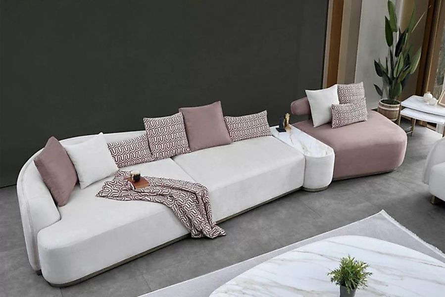 JVmoebel Big-Sofa Wohnlandschaft Stoffsofa Rosa Großes Sofa Polstersofa Mod günstig online kaufen