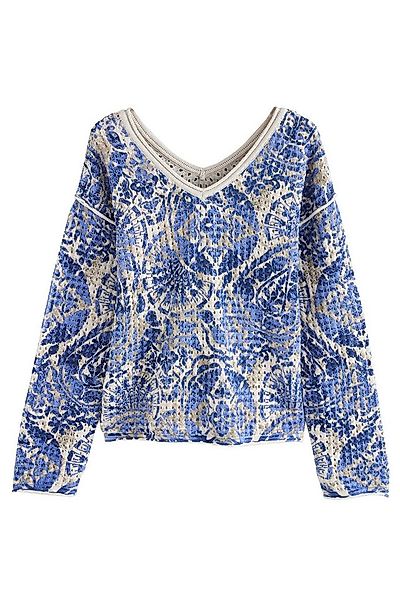 Next V-Ausschnitt-Pullover Relaxed Fit Oberteil mit V-Ausschnitt, Baumwolle günstig online kaufen