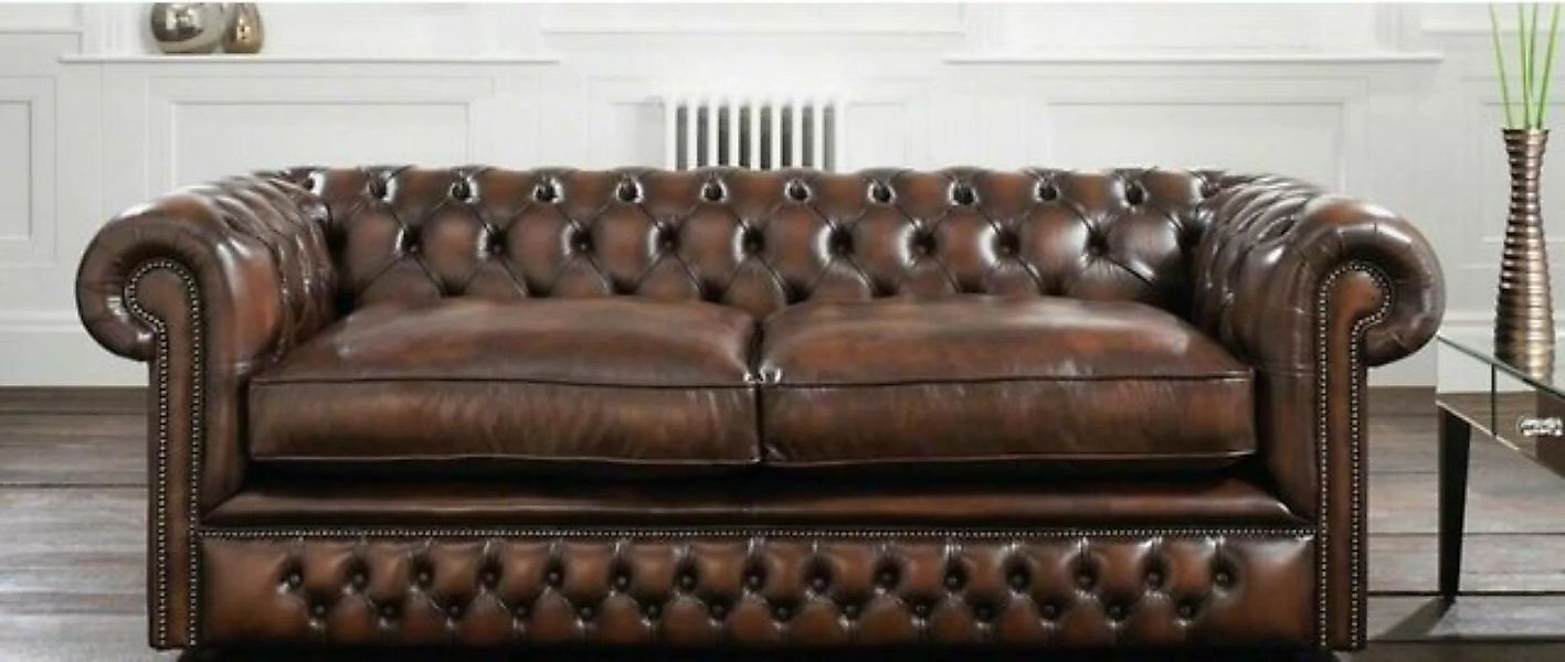 JVmoebel Sofa Chesterfield 3 Sitzer Big Sofa Couch Leder günstig online kaufen