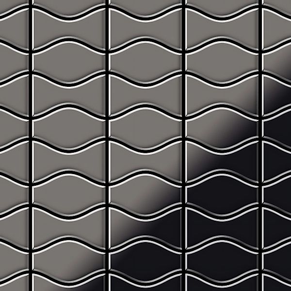 ALLOY Mosaik Fliese Massiv Metall Titan Hochglanz Grau 1,6mm Kismet & Karma günstig online kaufen