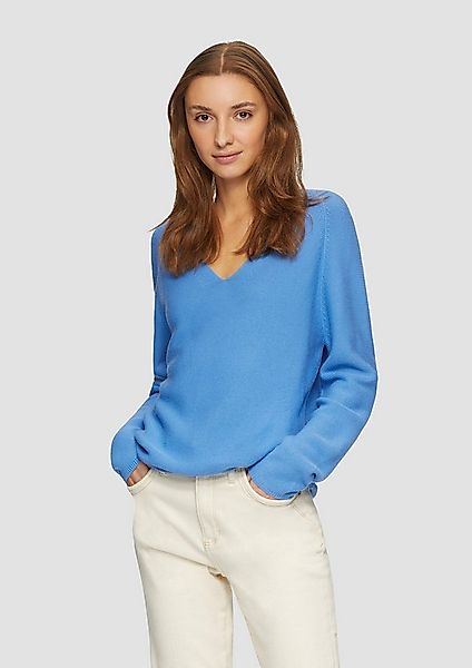 s.Oliver Longpullover Strickpullover Gerippter Strickpullover aus Baumwollm günstig online kaufen