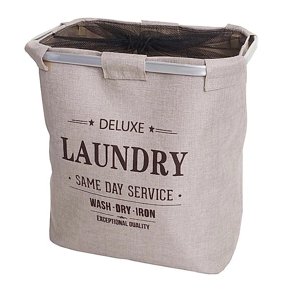 MCW Wäschesammler C34 56x49x30cm 82l mit Netz beige günstig online kaufen