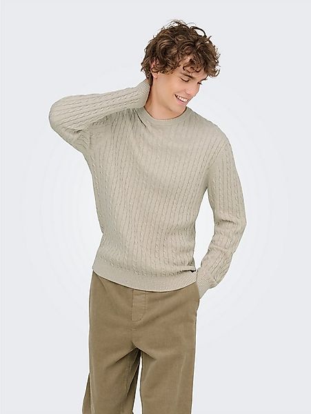 ONLY & SONS Strickpullover ONSLOUI REG 12 CABEL CREW KNIT NOOS günstig online kaufen